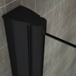 Porte de douche pliante MONABLACK H.195 largeur réglable 100 à 104 cm verre transparent - Saniverre