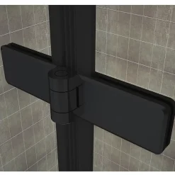 Porte de douche pliante MONABLACK H.195 largeur réglable 100 à 104 cm verre transparent - Saniverre