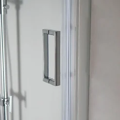 Porte de douche pour niche 130 cm verre clair réversible - new giada
