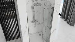 Porte De Douche Rea Molier 80 Chrome + Profilé