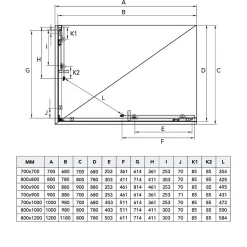 Porte De Douche 80X100 H 190 Profilé Noir Mat Verre Clair - City