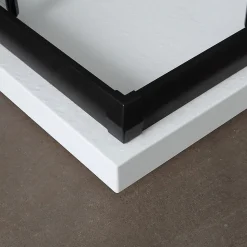 Porte De Douche 80X100 H 190 Profilé Noir Mat Verre Clair - City