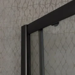 Porte De Douche 80X100 H 190 Profilé Noir Mat Verre Clair - City