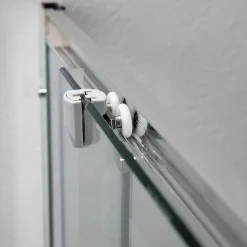 Porte De Douche 80X80 Transparente Portes Coulissantes Profilés Chromés - Giada