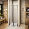 Porte de douche 80x185cm en verre trempé porte de douche pliante vers l'intérieur installation en niche