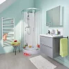 Portes de douche angle circulaire Cooke & Lewis Onega transparent 80 x 80 cm