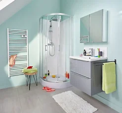 Portes de douche angle circulaire Cooke & Lewis Onega transparent 80 x 80 cm