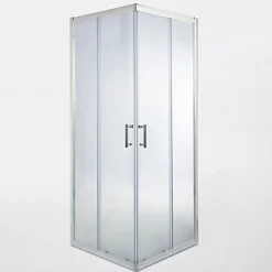 Portes de douche angle droit Cooke & Lewis Onega transparent 90 x 90 cm
