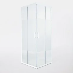 Portes de douche angle droit Cooke & Lewis Onega sérigraphié 80 x 80 cm