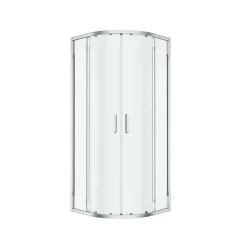 Portes de douche coulissantes accès d'angle quart de cercle l.80 x L.80 x H.195 cm, verre transparent, profilés alu chrome, GoodHome Ledava