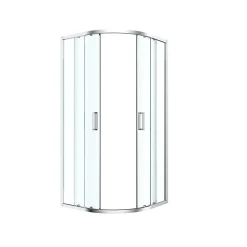 Portes de douche coulissantes accès d'angle quart de cercle l.80 x L.80 x H.195 cm, verre transparent, profilés alu chrome, GoodHome Ledava