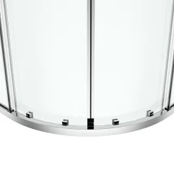Portes de douche coulissantes accès d'angle quart de cercle l.80 x L.80 x H.195 cm, verre transparent, profilés alu chrome, GoodHome Ledava