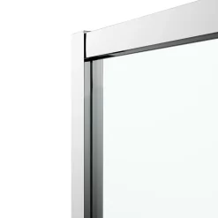 Portes de douche coulissantes accès d'angle quart de cercle l.90 x L.90 x H.195 cm, verre transparent, profilés alu chrome, GoodHome Ledava