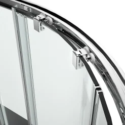 Portes de douche coulissantes accès d'angle quart de cercle l.90 x L.90 x H.195 cm, verre transparent, profilés alu chrome, GoodHome Ledava