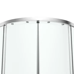 Portes de douche coulissantes accès d'angle quart de cercle l.90 x L.90 x H.195 cm, verre transparent, profilés alu chrome, GoodHome Ledava
