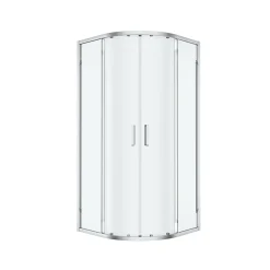 Portes de douche coulissantes accès d'angle quart de cercle l.90 x L.90 x H.195 cm, verre transparent, profilés alu chrome, GoodHome Ledava