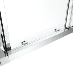 Portes de douche coulissantes accès d'angle l.80 x L.80 x H.195 cm, bandes miroir, profilés alu chrome, GoodHome Ledava
