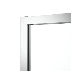 Portes de douche coulissantes accès d'angle l.80 x L.80 x H.195 cm, verre transparent, profilés alu chrome, GoodHome Ledava