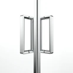 Portes de douche coulissantes accès d'angle l.80 x L.80 x H.195 cm, verre transparent, profilés alu chrome, GoodHome Ledava