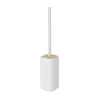 Pot à balai WC en céramique et bambou, blanc, GoodHome Cervia