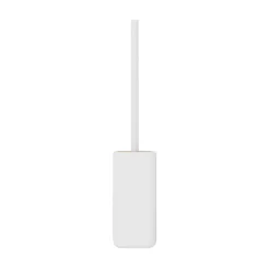 Pot à balai WC en céramique et bambou, blanc, GoodHome Cervia