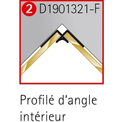 Profilé d'angle intérieur pour panneaux muraux Schulte DécoDesign, aspect chromé