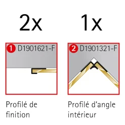 Profilé de finition + 1 profilé d'angle intérieur pour Panneau mural Schulte Décodesign, anthracite vendu par 2