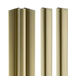 Profilé de finition + 1 profilé d'angle intérieur H.210 x l.1,7 cm, aluminium, or mat, Schulte decodesign vendu par 2