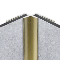 Profilé de finition + 1 profilé d'angle intérieur H.210 x l.1,7 cm, aluminium, or mat, Schulte decodesign vendu par 2