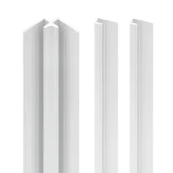 Profilé de fintion + 1 profilé d'angle intérieur H.255 x l.2,3 cm, aluminium, blanc brillant, Schulte Deco Design vendu par 2