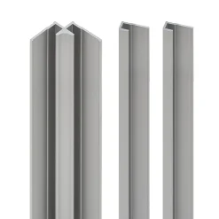 Profilé de fintion + 1 profilé d'angle intérieur H.255 x l.2,3 cm, aluminium, argent, Schulte Deco Design vendu par 2