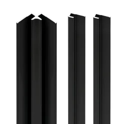 Profilé de fintion + 1 profilé d'angle intérieur H.255 x l.2,3 cm, aluminium, noir mat, Schulte Deco Design vendu par 2