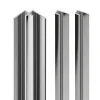 Profilé de fintion + 1 profilé d'angle intérieur H.255 x l.2,3 cm, aluminium, chrome, Schulte Deco Design vendu par 2