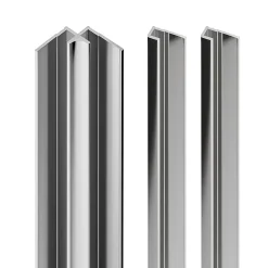 Profilé de fintion + 1 profilé d'angle intérieur H.255 x l.2,3 cm, aluminium, chrome, Schulte Deco Design vendu par 2
