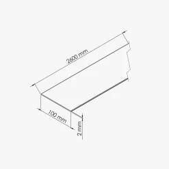 Profil Plat PVC 100 mm - Longueur 2.60 m - Lot de 5