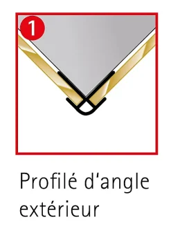 Profile d'angle extérieur H.255 x 2,3 cm, aluminium, blanc brillant, Schulte Deco Design