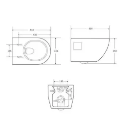 Project WC suspendu sans bride avec abatant softclose, blanc (SATWCPRO010RREXP)