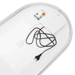 Project 60x120 cm miroir suspendu ovale avec éclairage LED 3 couleurs, film chauffant anti-buée et capteur (ZPROV12060LED)