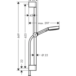 Pulsify Select S Set de douche 105 3 jets Relaxation avec barre C 65 cm noir mat HANSGROHE 24160670