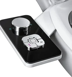 Pulvérisateur bidet non électrique, double buses autonettoyantes, nettoyage avant/arrière, bouton réglable eau froide.