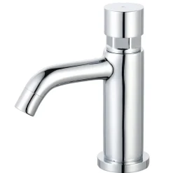 Push robinet lave mains chrome eau froide Essebagno Cilindro