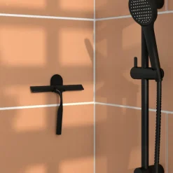 Raclette de douche + support noir Cavally GoodHome