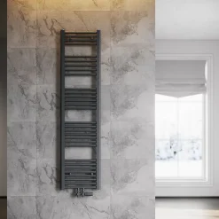 Radiateur à eau chaude SIRHONA Salle de bain Sèche-serviettes 1600x400x30mm - Vertical - Gris