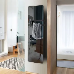 Radiateur connecté 700W + Soufferie 800W Verre massif Noir astrakan CAMPAVER BAINS Nativ - INTUIS - K165125