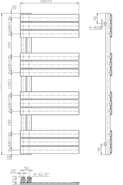 Radiateur de salle de bain design, Sèche serviette esthétique - 120x50cm - G12 - Blanc