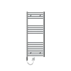 Radiateur de Salle de Bain Electrique, Chrome, Elément Chauffant 900W