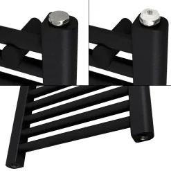 Radiateur de Salle de Bain Design Sahara, 500x800 mm, Noir Mat, Forme Courbé