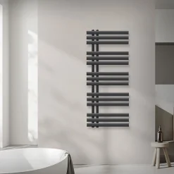 Radiateur de Salle de Bain Design Iron EM, 500 x 1200 mm, Anthracite, en Acier Revêtu par Poudre