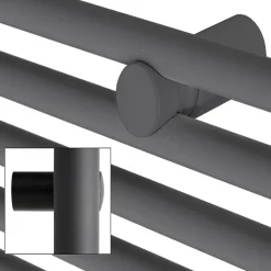 Radiateur Design Sahara - 300 x 1400 mm - Anthracite - Connexion Latéral - Forme Droit - avec Kit de Montage Mural