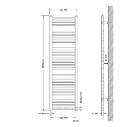 Radiateur Electrique Sahara 400x1500mm, Anthracite